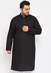 Solid Color Cotton Kurta in Black