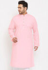 Solid Color Cotton Kurta in Pink
