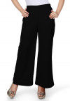 Solid Color Cotton Palazzo in Black
