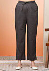 Solid Color Cotton Flex Pant in Charcoal Black