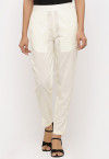 Solid Color Cotton Pant in Cream