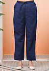Solid Color Cotton Flex Pant in Dark Blue