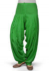 Solid Color Cotton Patiala in Green