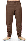 Solid Color Cotton Silk Churidar in Brown