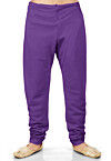 Solid Color Cotton Silk Churidar in Purple
