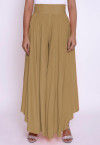 Solid Color Cotton Silk Palazzo in Beige
