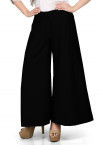 Solid Color Cotton Silk Palazzo in Black