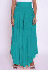 Solid Color Cotton Silk Palazzo in Turquoise