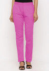 Pink Cotton Linen Shiffli Kurta With Pants