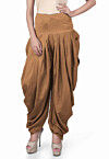 Solid Color Cotton Silk Patiala in Beige