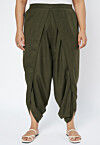 Solid Color Cotton Tulip Pant in Olive Green