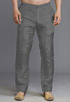 Solid Color Crepe Pant in Dark Grey