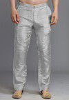 Solid Color Crepe Pant in Light Grey