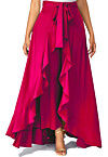 Solid Color Crepe Skirt Style Palazzo in Fuchsia