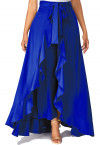 Solid Color Crepe Skirt Style Palazzo in Royal Blue