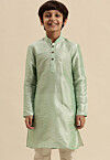Solid Color Dupion Silk Kurta in Pastel Green