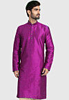 Solid Color Dupion Silk Kurta in Purple