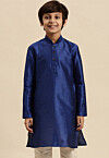 Solid Color Dupion Silk Kurta in Royal Blue