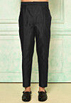 Solid Color Dupion Silk Pant in Black
