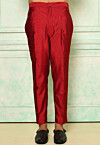 Solid Color Dupion Silk Pant in Red