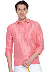 Solid Color Dupion Silk Shirt in Pink