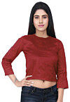Solid Color Dupion Silk Top in Maroon