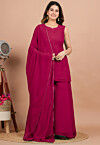 Solid Color Georgette Pakistani Suit in Magenta