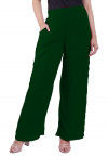 Solid Color Georgette Palazzo in Dark Green