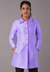 Solid Color Art Silk Jacket in Light Purple
