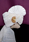 Solid Color Kota Doria Unisex Turban in Off white and Multicolour