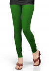Solid Color Lycra Leggings in Green