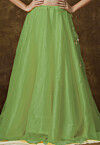 Solid Color Organza Skirt in Green