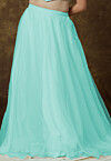 Solid Color Organza Skirt in Turquoise