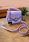 Solid Color PU Hand Bag in Purple