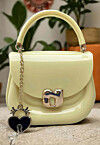 Solid Color PU Hand Bag in Yellow