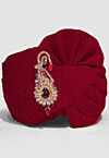 Solid Color Pure Kota Silk Unisex Turban in Maroon