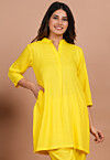 Solid Color Rayon Kurti in Yellow