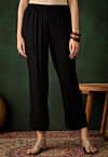 Solid Color Rayon Pant in Black
