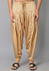 Solid Color Satin Afghani Salwar in Beige