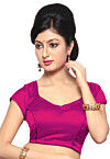 Solid Color Satin Blouse in Fuchsia