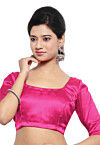 Solid Color Satin Blouse in Pink