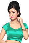 Solid Color Satin Blouse in Sea Green