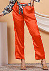 Solid Color Satin Pant in Orange