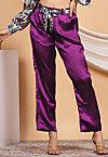 Solid Color Satin Pant in Purple