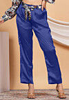 Solid Color Satin Pant in Royal Blue