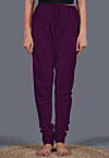 Solid Color Shantoon Churidar in Dark Purple