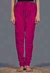 Solid Color Shantoon Churidar in Fuchsia