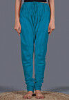 Solid Color Shantoon Churidar in Teal Blue