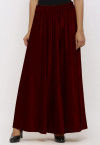 Solid Color Velvet Palazzo in Maroon
