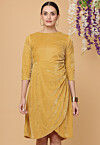 Solid Color Velvet Tulip Short Dress in Beige